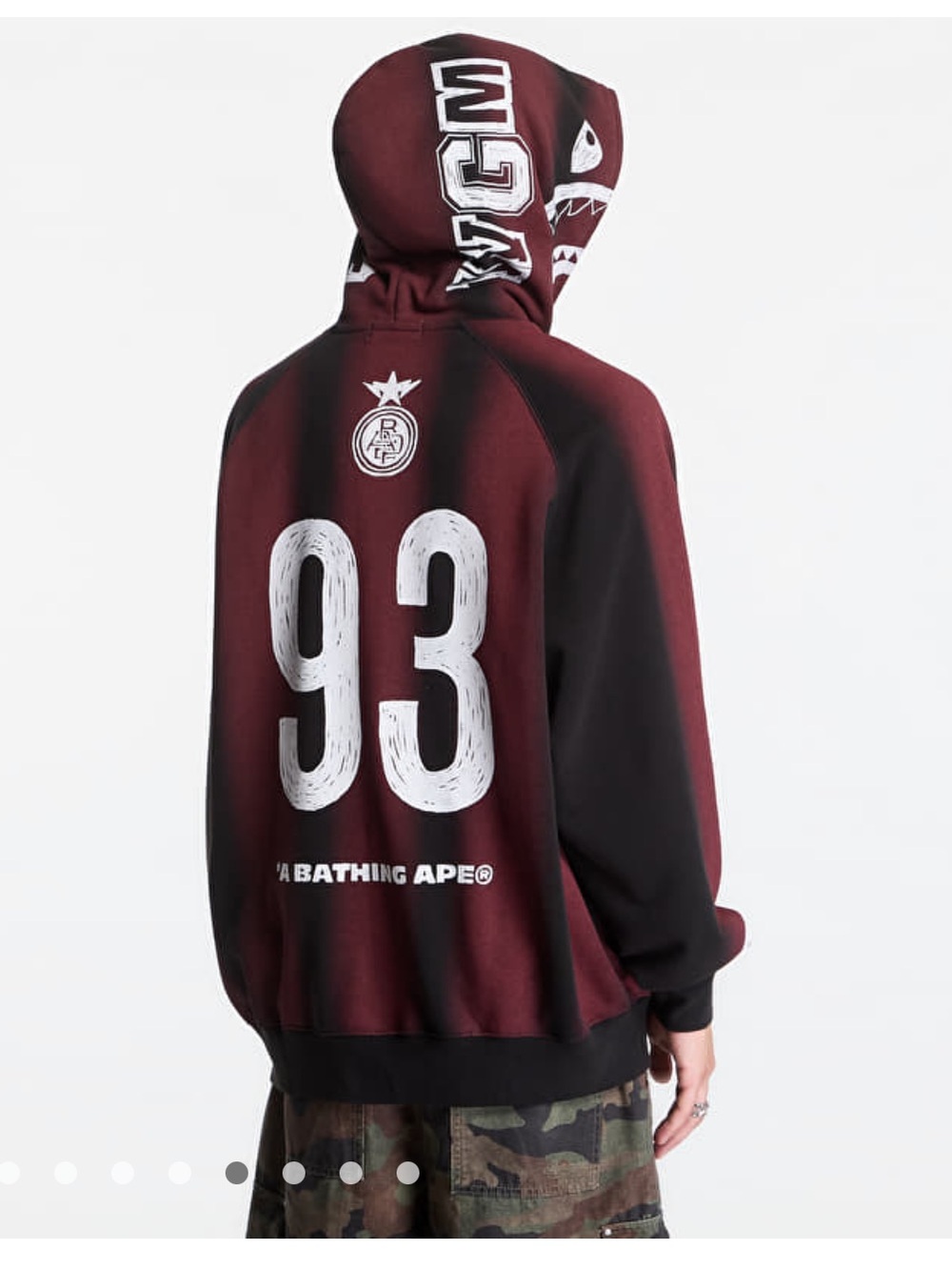 BAPE Hand Draw Football NEW in Bag, Burgundy, Men’s Large